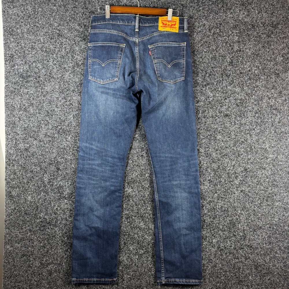 Levis 513 Slim Straight Jeans Mens 32x34 Dark Wash Indigo Denim 08513-0753 - Picture 2 of 7